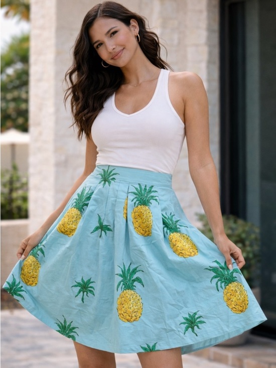 Talbots Dresses & Skirts - RSVP by Talbots Pineapple Print A-Line Skirt – Size 10P